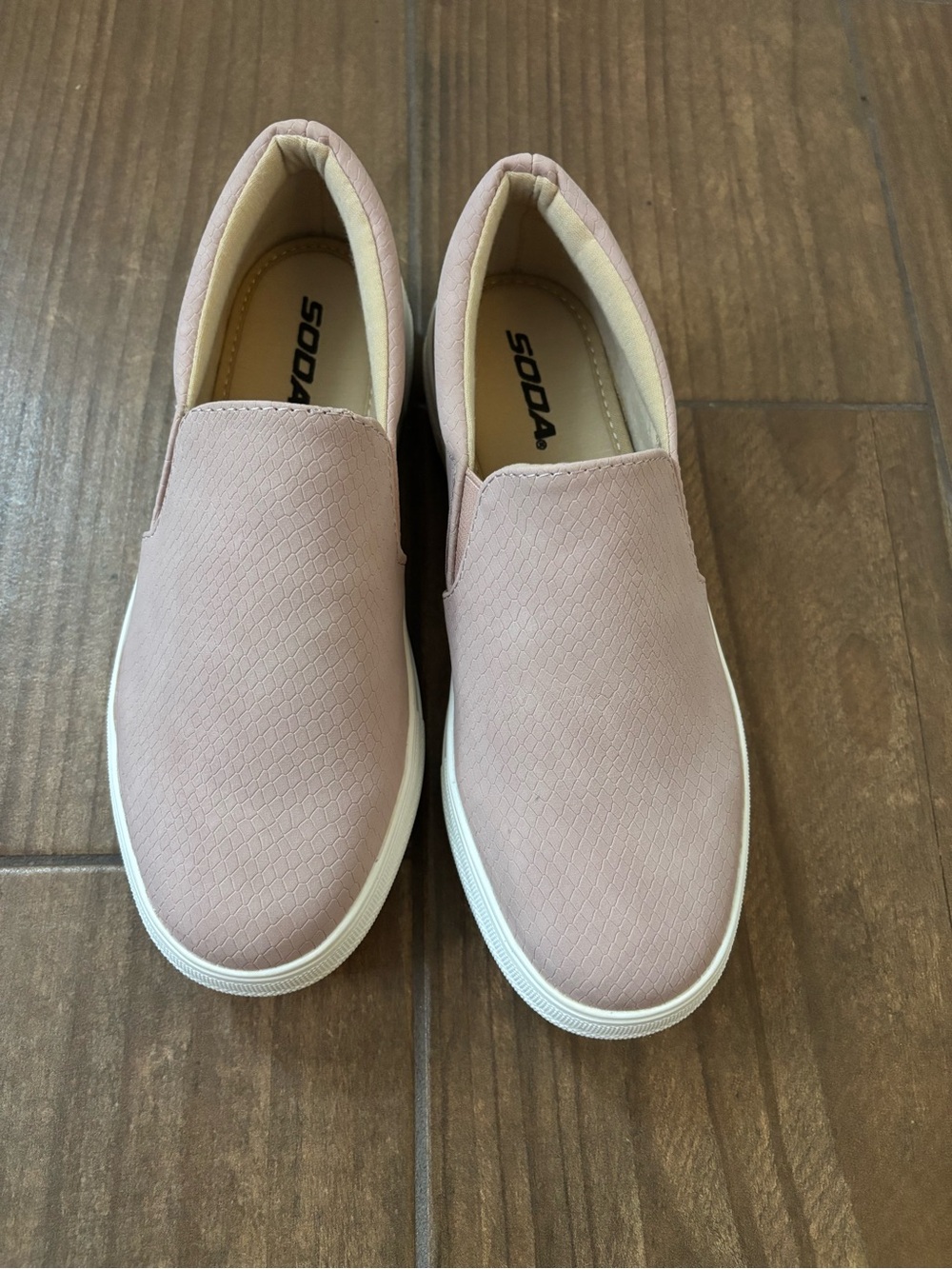Soda Quilted Slip-On Sneakers in Blush Pink